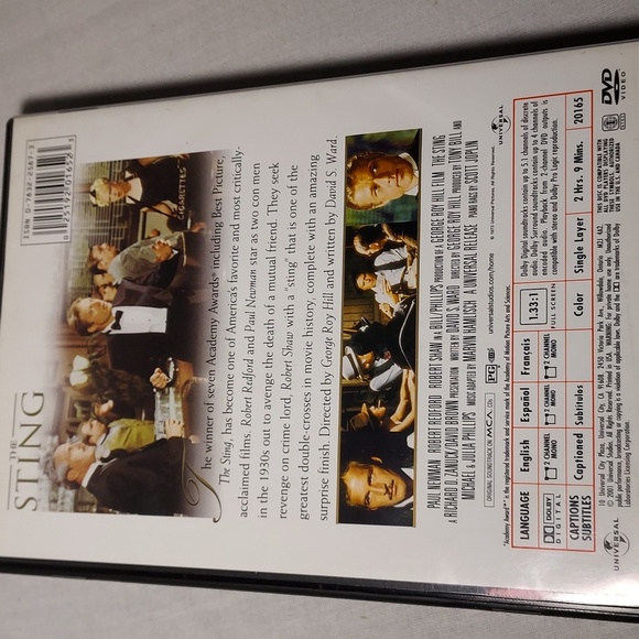 Vintage 1973 The Sting DVD Robert Redford Paul Newman - Picture 2 of 4